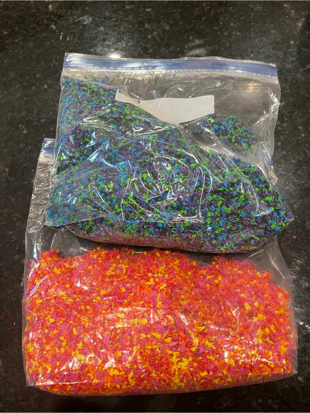 Sensory Play pluffle - blue/green/purple and orange/red/yellow